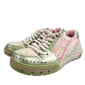 Teva Womens Size 8 Athletic Sneakers Pastel Green & Pink Breathable